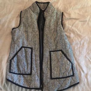 Black and white quilted vest